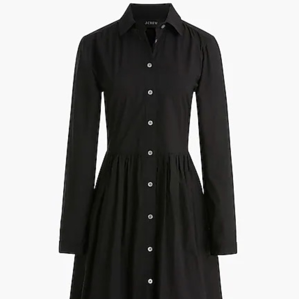 J.Crew Black Collared Shift Dress